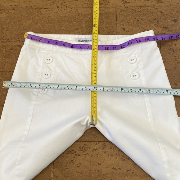 Contemporaine by Simons white nautical, sailor wide leg summer pants! Size 10 - Picture 9 of 13
